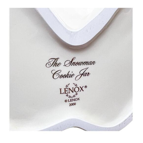 Lenox The Snowman 12" Porcelain Cookie Jar With Lid 24K Trim Family Fun Vtg 2000 - Picture 7 of 16